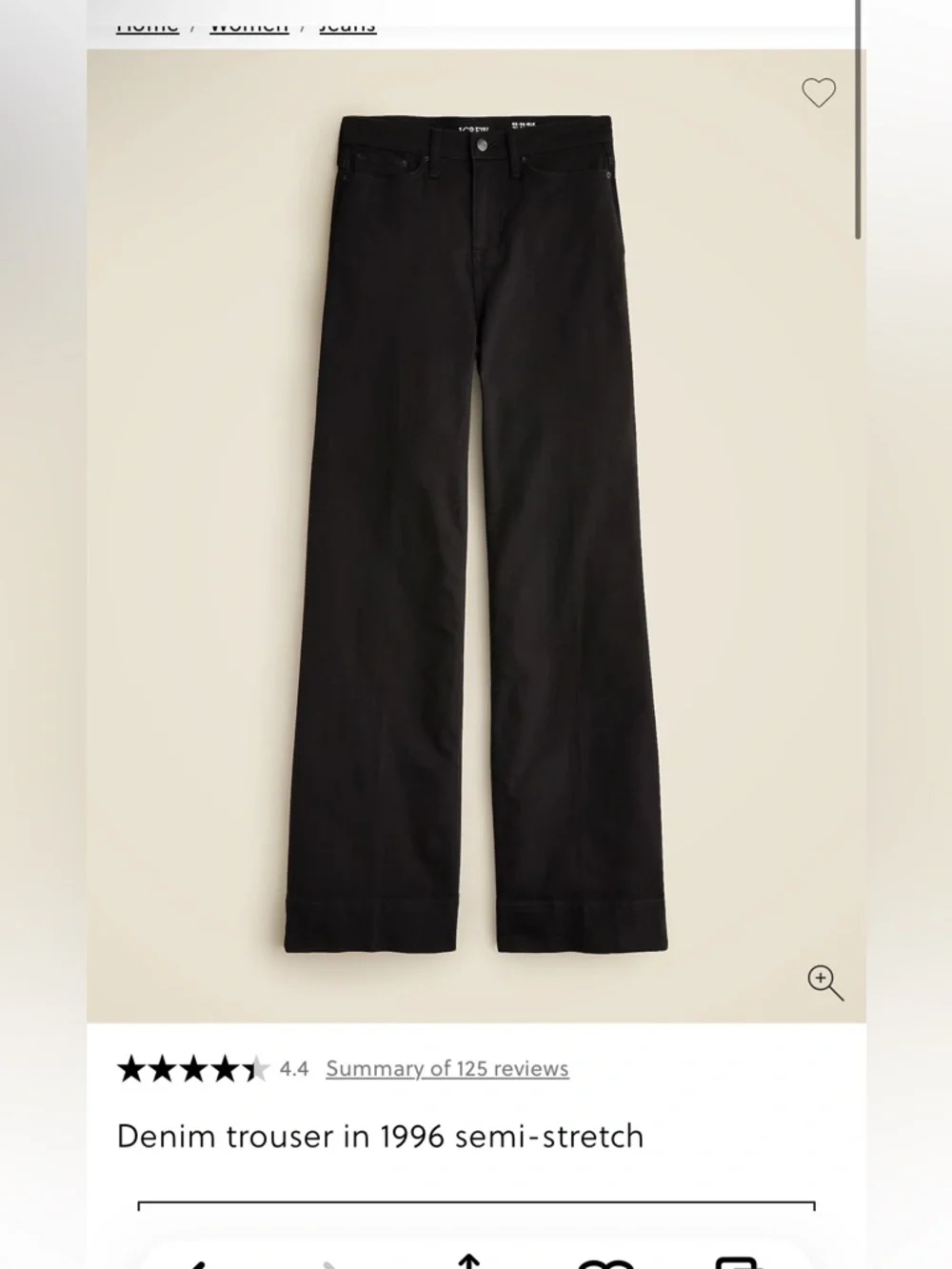 JCrew black denim trouser. Size 28 - Picture 1 of 2